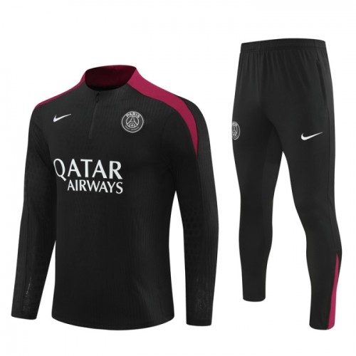 Paris Saint-Germain Sweat d'Entraînement Quarter-Zip 2024-25 Noire Paris Saint-Germain Sweat d'Entraînement Quarter-Zip 2024-25 Noire